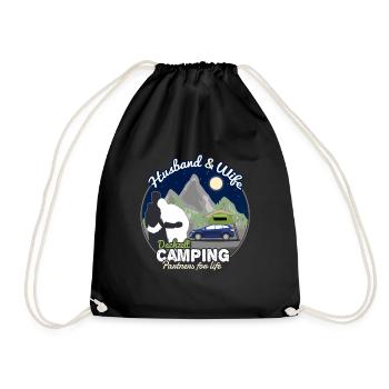 "Roof tent Camping Partners" gift Valentine's Day - Drawstring Bag - black - Front