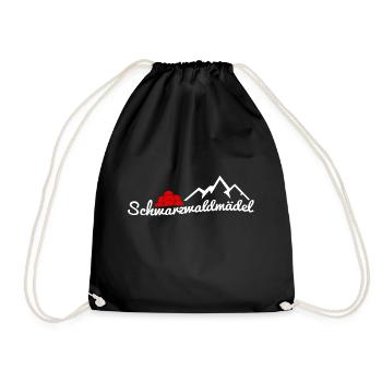 Schwarzwald Mädchen Geschenk Urlaub Andenken - Turnbeutel - Schwarz - Vorne