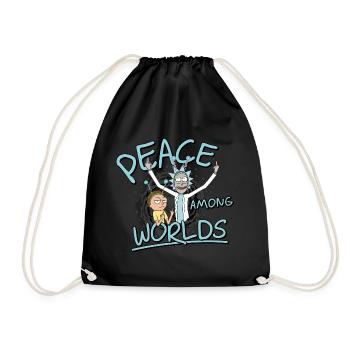 Rick & Morty Peace Among Worlds - Drawstring Bag - black - Front