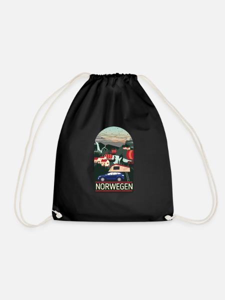 Dachzelt Reise Norwegen Geschenk Campingurlaub - Turnbeutel - Schwarz