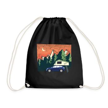Tente de toit Camper | Cadeau de camping | Idée cadeau - Sac de sport léger - noir - Devant