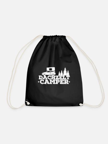 DACHZELT CAMPER - Geschenk für Camping - Turnbeutel - Schwarz