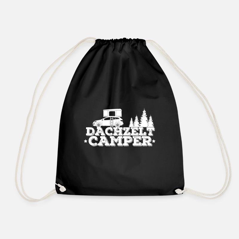 DACHZELT CAMPER - Geschenk für Camping - Turnbeutel - Schwarz