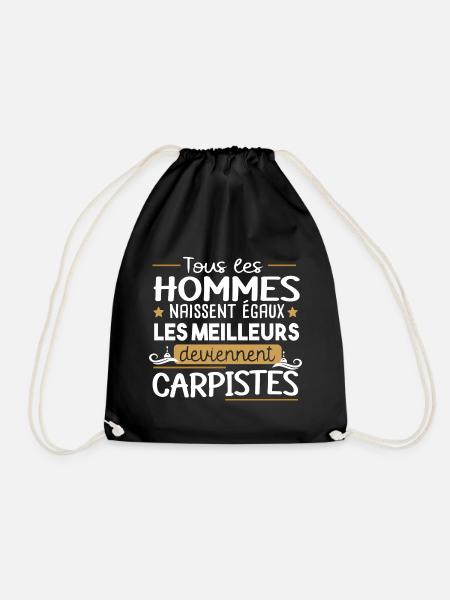 Carpiste homme.Pêcheur. pêche. Poisson cadeau - Sac de sport léger - noir