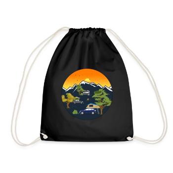 Tente de coucher de soleil | Cadeau pour les campeurs - Sac de sport léger - noir - Devant