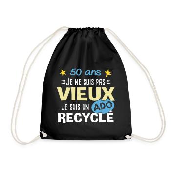 50 ans anniversaire papa fête des pères humour - Sac de sport léger - noir - Devant