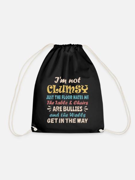 I'm Not Clumsy - Drawstring Bag - black