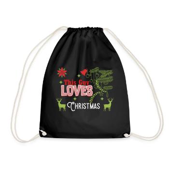 Weihnachten Guy Love Christmas Xmas Geschenk - Turnbeutel - Schwarz - Vorne