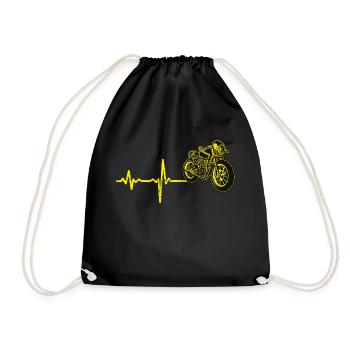 Shirt cadeau moto Heartbeat - Sac de sport léger - noir - Devant