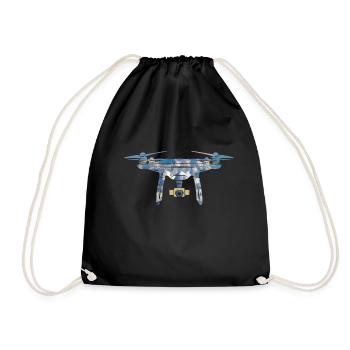 Drone drone - Drawstring Bag - black - Front