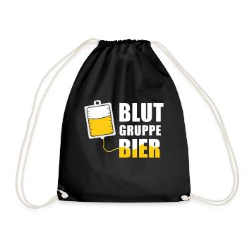 Blutgruppe Bier Biertrinker DNA JGA Biere Alkohol - Turnbeutel - Schwarz - Vorne