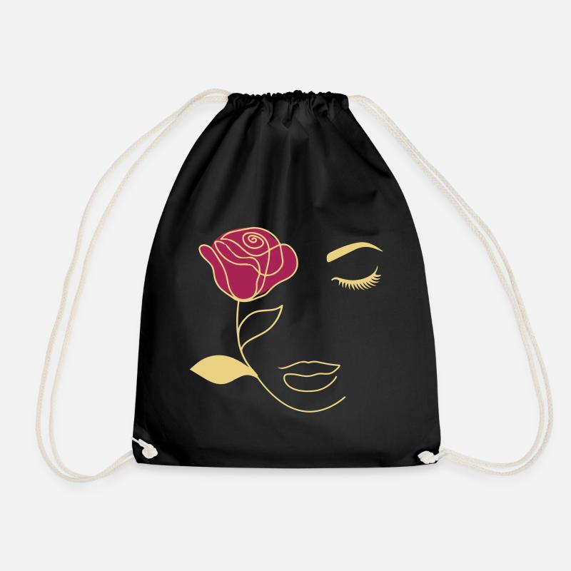 Beauty Rose Gesicht - Turnbeutel - Schwarz