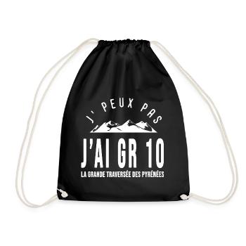 J'peux pas j'ai GR 10 cadeau sport randonnée - Sac de sport léger - noir - Devant