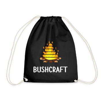 bushcraft fireplace outdoor shelter wildlife - Drawstring Bag - black - Front