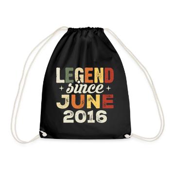 June 2016 Birthday Gift June 2016 June 2016 - Drawstring Bag - black - Front