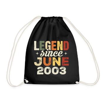 June 2003 Birthday Gift June 2003 June 2003 - Drawstring Bag - black - Front