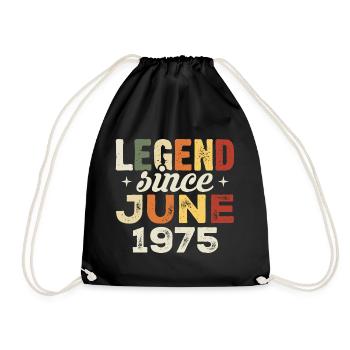 June 1975 Birthday present June 1975 June 1975 - Drawstring Bag - black - Front