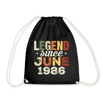 Juin 1986 Cadeau d’anniversaire Juin 1986 Juin 1986 - Sac de sport léger - noir - Devant