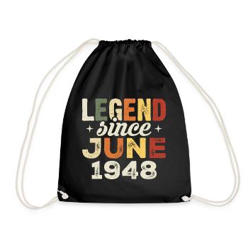 June 1948 Birthday present June 1948 June 1948 - Drawstring Bag - black - Front