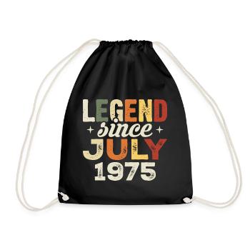 July 1975 Birthday Gift July 1975 Birthday - Drawstring Bag - black - Front