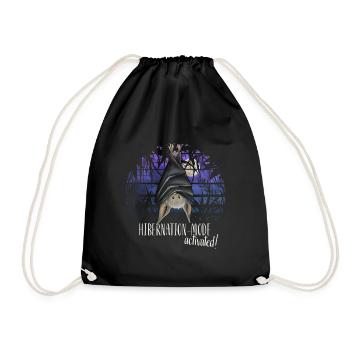 Hibernation mode activated! Chilling bat - Drawstring Bag - black - Front