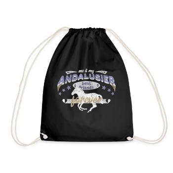 Andalous cheval race de chevaux meilleurs amis - Sac de sport léger - noir - Devant