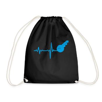 Geschenk Heartbeat Schlüsseldienst - Turnbeutel - Schwarz - Vorne