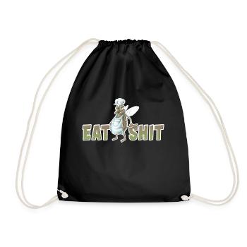 motif chemise mouche Faites cuire à nouveau manger de la merde - Sac de sport léger - noir - Devant