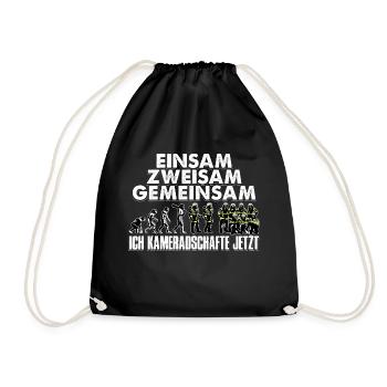 Feuerwehr Kameradschaft Sprüche Humor Geschenk - Turnbeutel - Schwarz - Vorne