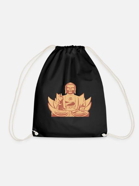 Om Buddha - Drawstring Bag - black