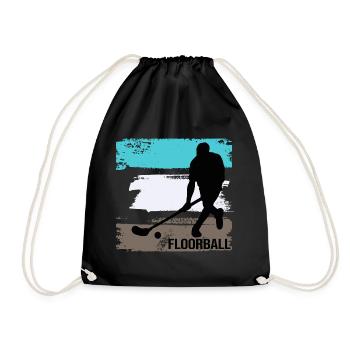 floorball floorballteam floorball player floorball player floorball - Drawstring Bag - black - Front