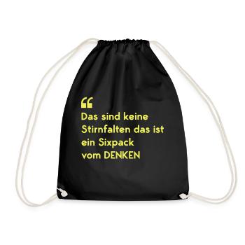 witzige lustige sprüche sicpack falten - Turnbeutel - Schwarz - Vorne