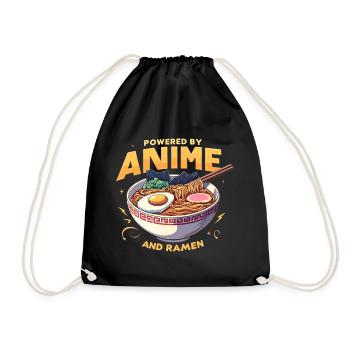 Propulsé par l’anime et les ramen - Sac de sport léger - noir - Devant