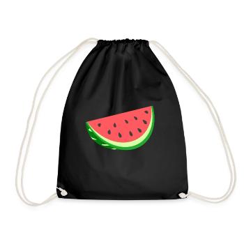 Wassermelone T-Shirt - Turnbeutel - Schwarz - Vorne