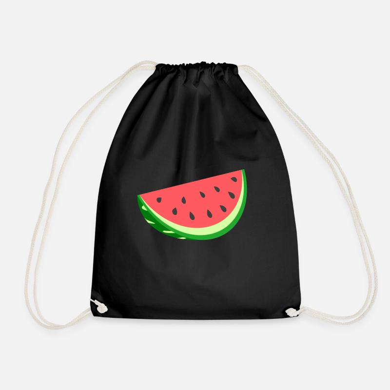 Wassermelone T-Shirt - Turnbeutel - Schwarz