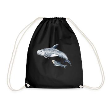 Risso - Grampus Dolphin - Dauphin Risso - Turnbeutel - Schwarz - Vorne