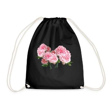 roses roses flowers flowers garden garden3 - Drawstring Bag - black - Front