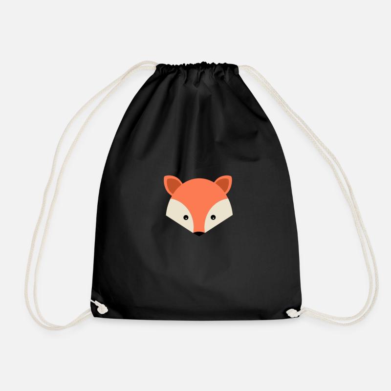 Fox - Drawstring Bag - black