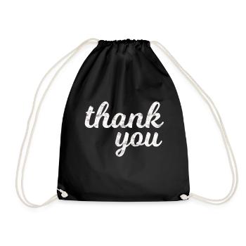 Just thank you Thank you | Thank you very much - Drawstring Bag - black - Front