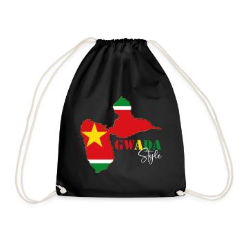 Map Flag Guadeloupe Gwada Style - Drawstring Bag - black - Front