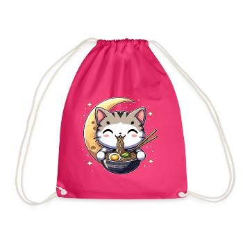 Anime Katze Ramen - Turnbeutel - Fuchsia - Vorne