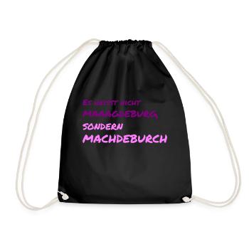 Magdeburg / Elbe / Sachsen-Anhalt / Geschenk - Turnbeutel - Schwarz - Vorne