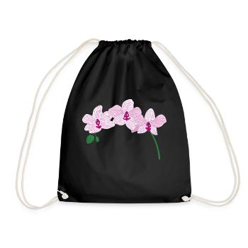 Rosa Orchidee Blume - Turnbeutel - Schwarz - Vorne