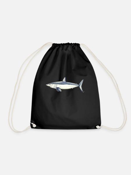 Shark Mako Marrajo - mako shark - requin - Drawstring Bag - black