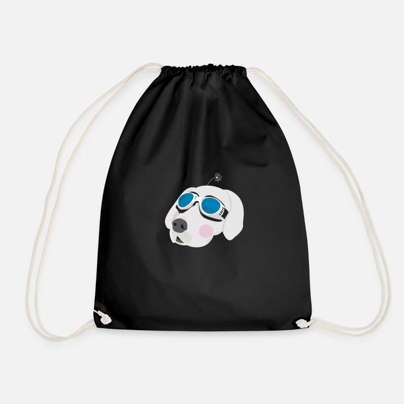 Cooler Hund mit Sonnenbrille - Turnbeutel - Schwarz