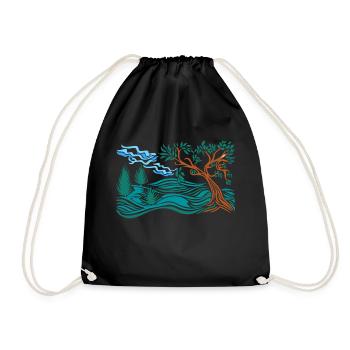 arbre dans la colline - Sac de sport léger - noir - Devant