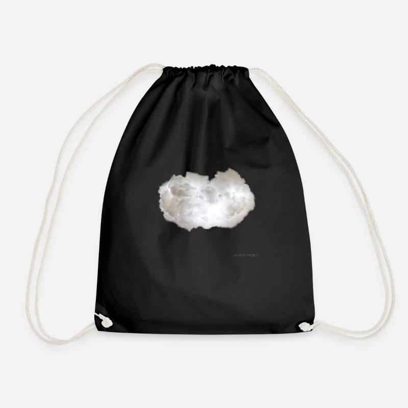 White cloud SMALL - Drawstring Bag - black