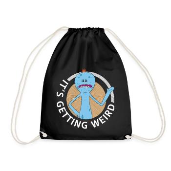 Rick And Morty Mr Meeseeks It's Getting Weird - Drawstring Bag - black - Front