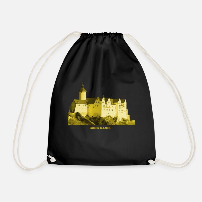 Ranis Burg Thüringen Museum - Drawstring Bag - black