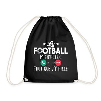 Football foot footballeur footballeuse sport - Sac de sport léger - noir - Devant